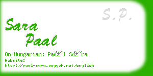 sara paal business card